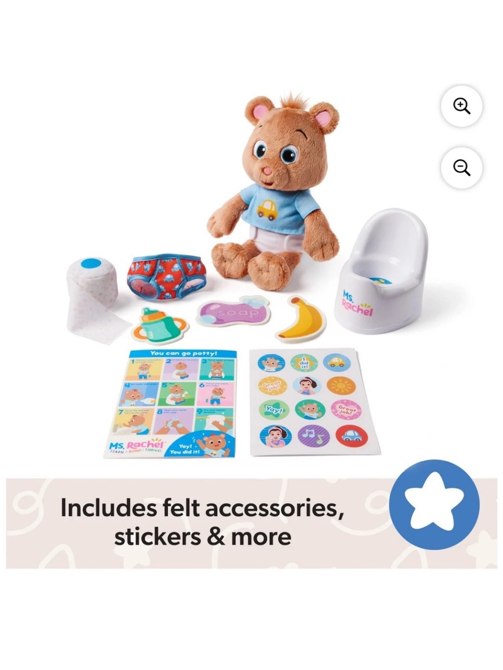 Ms. Rachel Potty Time with Bean Plush Playset NIB Potty Training Toy - Picture 4 of 8